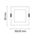 3W LED Mini Panel Quadratisch Warmweiß