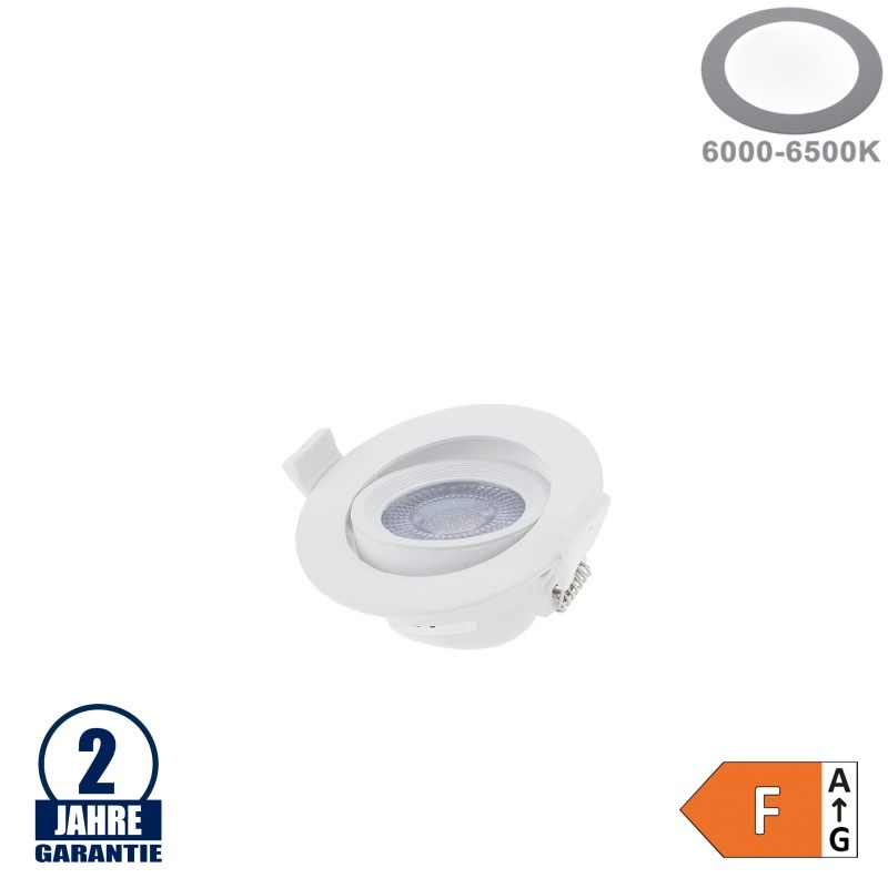 5W LED SMD Einbauleuchte Rund Schwenkbar Weiß Kaltweiß