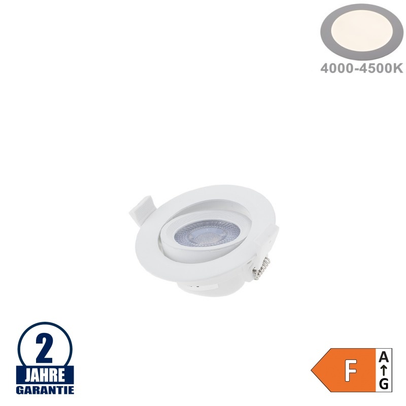 5W LED SMD Einbauleuchte Rund Schwenkbar Weiß Neutralweiß