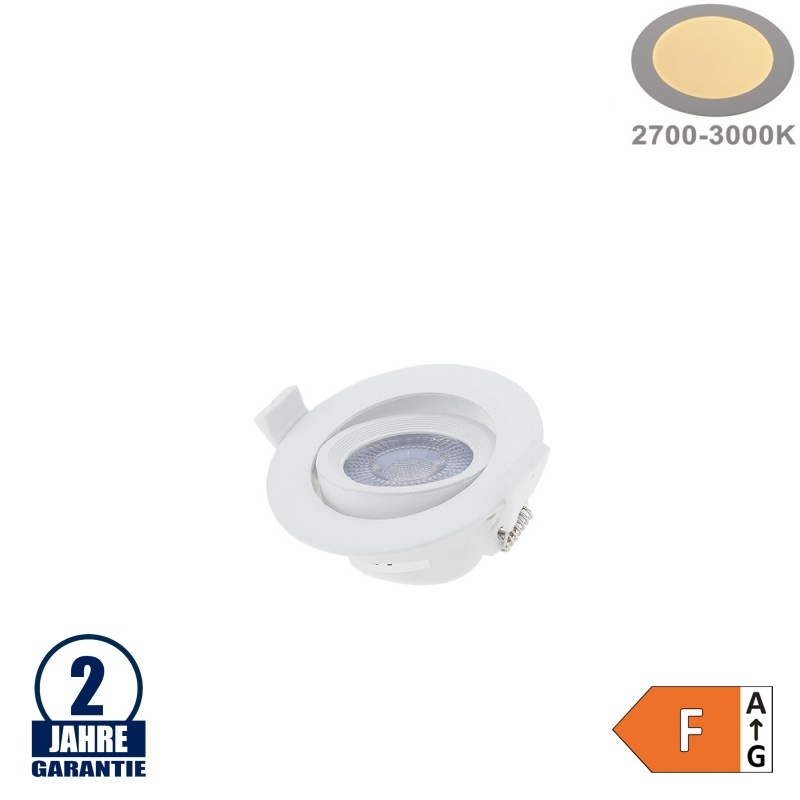 5W LED SMD Einbauleuchte Rund Schwenkbar Weiß Warmweiß