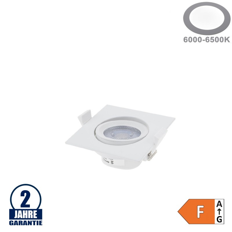 5W LED SMD Einbauleuchte Quadratisch Schwenkbar Weiß Kaltweiß