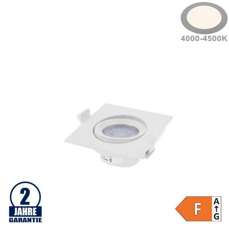 5W LED SMD Einbauleuchte Quadratisch Schwenkbar Weiß Neutralweiß