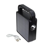LED Solar-Fluter u. Bluetooth Lautsprecher mit Powerbankfunktion 3,7V 6Ah Schwarz