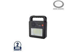 LED Solar-Fluter u. Bluetooth Lautsprecher mit Powerbankfunktion 3,7V 6Ah Schwarz