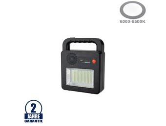 LED Solar-Fluter u. Bluetooth Lautsprecher mit Powerbankfunktion 3,7V 6Ah Schwarz