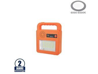 LED Solar-Fluter u. Bluetooth Lautsprecher mit Powerbankfunktion 3,7V 6Ah Orange