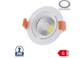 8W LED COB Einbauleuchte Rund Schwenkbar Kaltweiß