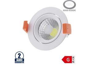 8W LED COB Einbauleuchte Rund Schwenkbar Kaltweiß