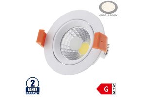 8W LED COB Einbauleuchte Rund Schwenkbar Neutralweiß