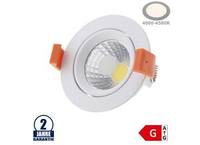 8W LED COB Einbauleuchte Rund Schwenkbar Neutralweiß