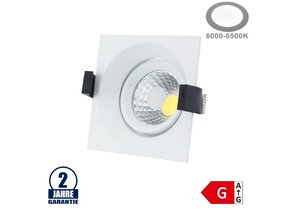 8W LED COB Einbauleuchte Quadratisch Schwenkbar Kaltweiß