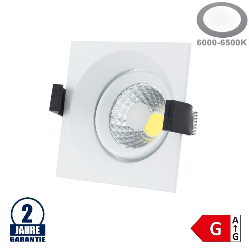 8W LED COB Einbauleuchte Quadratisch Schwenkbar Kaltweiß