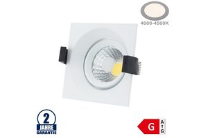 8W LED COB Einbauleuchte Quadratisch Schwenkbar Neutralweiß