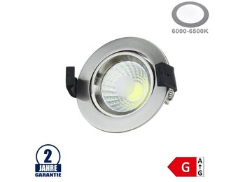 8W LED COB Einbauleuchte Rund Schwenkbar Kaltweiß Inox