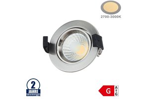 8W LED COB Einbauleuchte Rund Schwenkbar Warmweiß Inox