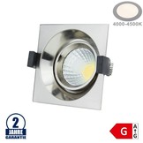 8W LED COB Einbauleuchte Quadratisch Schwenkbar Neutralweiß Inox