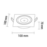 8W LED COB Einbauleuchte Quadratisch Schwenkbar Neutralweiß Inox