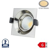 8W LED COB Einbauleuchte Quadratisch Schwenkbar Warmweiß Inox