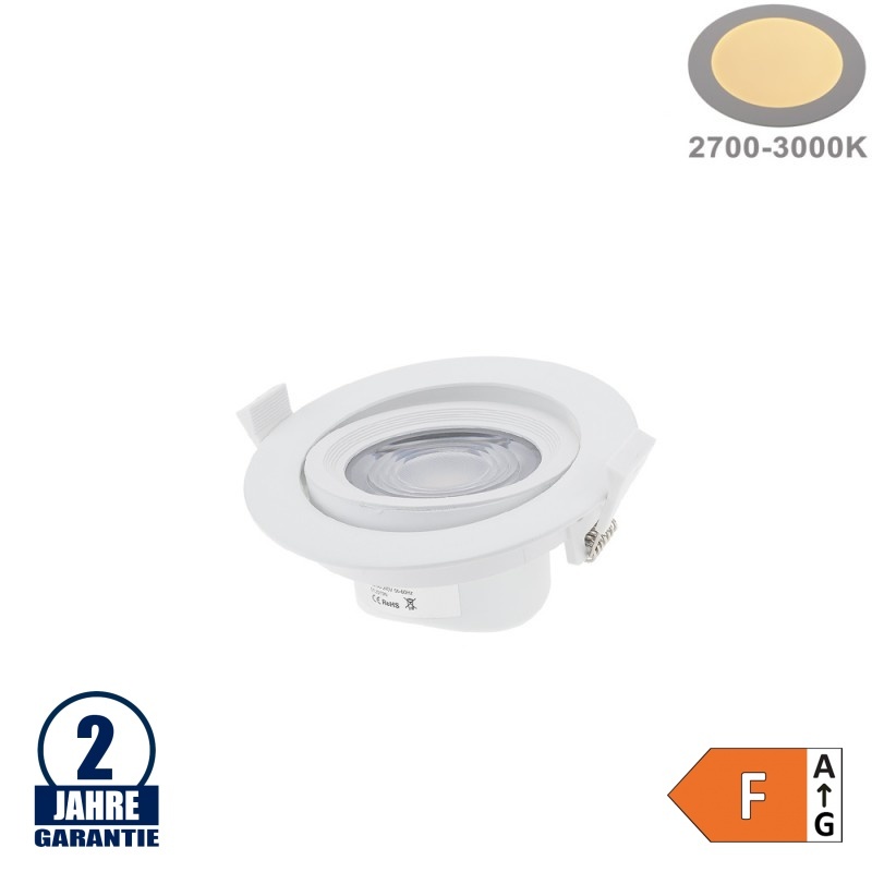 10W LED SMD Einbauleuchte Rund Schwenkbar Weiß Warmweiß