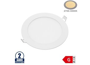 12W LED Mini Panel Rund Warmweiß