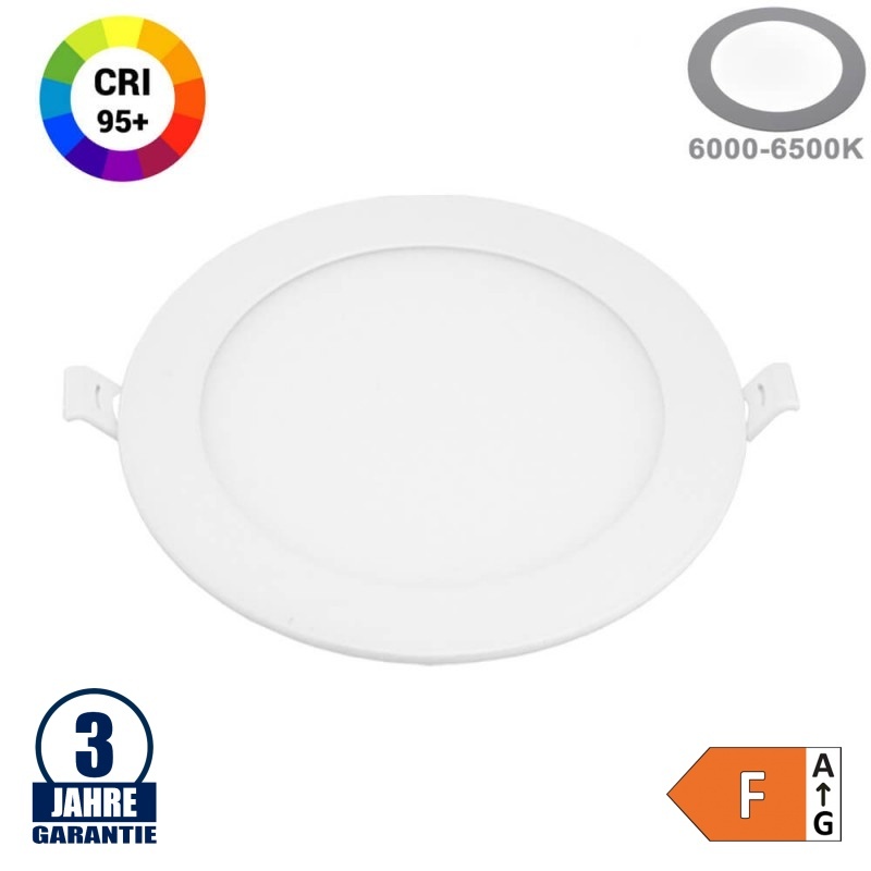 12W LED Professional Mini Panel Rund Kaltweiß