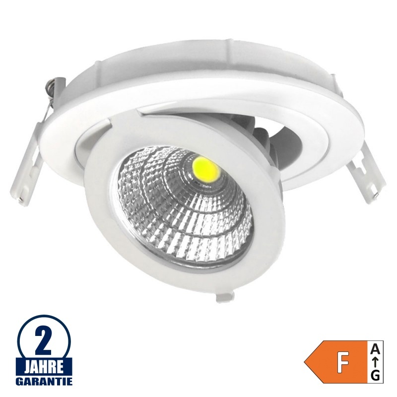 12W LED COB Einbauleuchte Rund Schwenkbar Kaltweiß