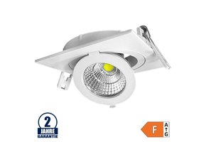 12W LED COB Einbauleuchte Quadratisch Schwenkbar Kaltweiß