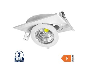 12W LED COB Einbauleuchte Quadratisch Schwenkbar Kaltweiß