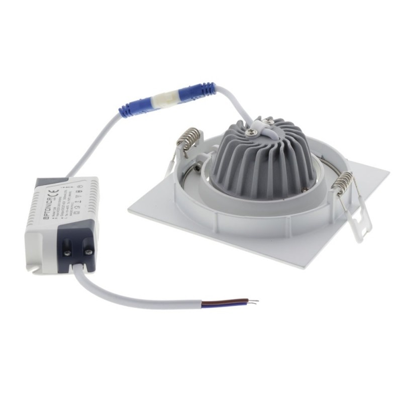 12W LED COB Einbauleuchte Quadratisch Schwenkbar Warmweiß