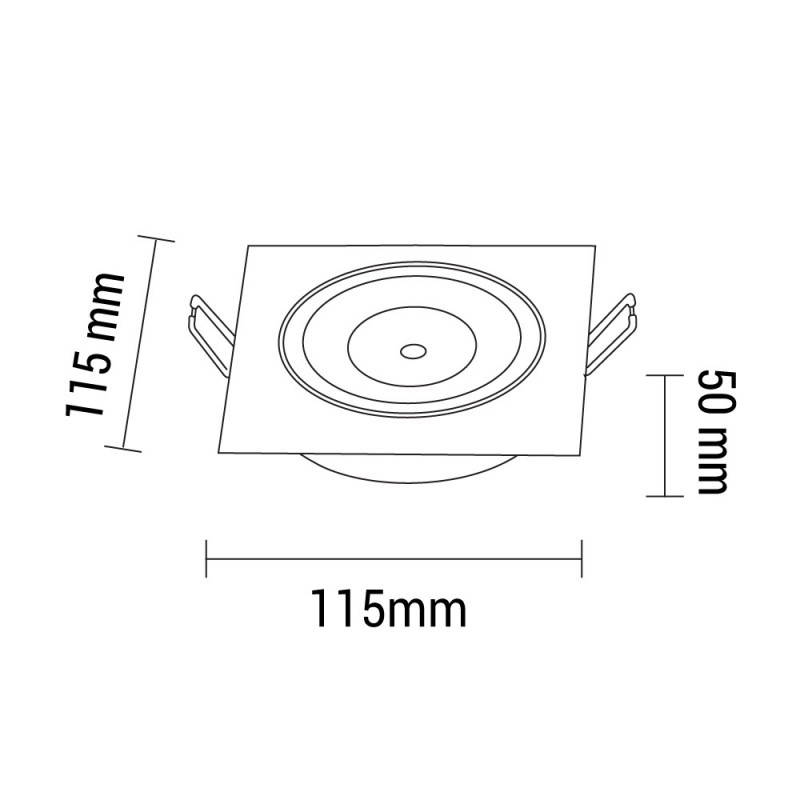 12W LED COB Einbauleuchte Quadratisch Schwenkbar Warmweiß