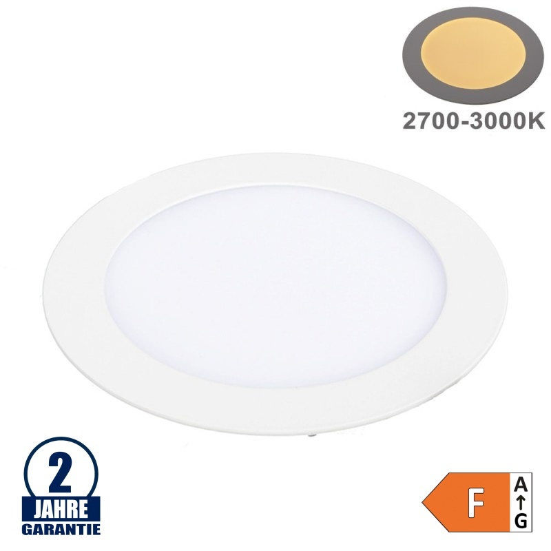 18W LED Mini Panel Rund Warmweiß