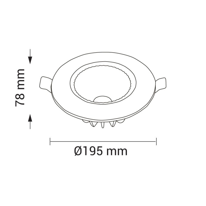 20W LED COB Einbauleuchte Rund 145° Warmweiß TÜV