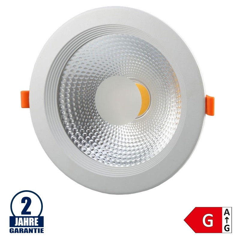 30W LED COB Einbauleuchte Rund 145° Warmweiß TÜV