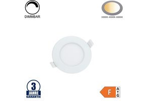 6W LED Einbauleuchte Slim Rund CCT Farbwechsel Dimmbar IP44
