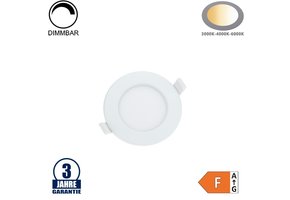 9W LED Einbauleuchte Slim Rund CCT Farbwechsel Dimmbar IP44