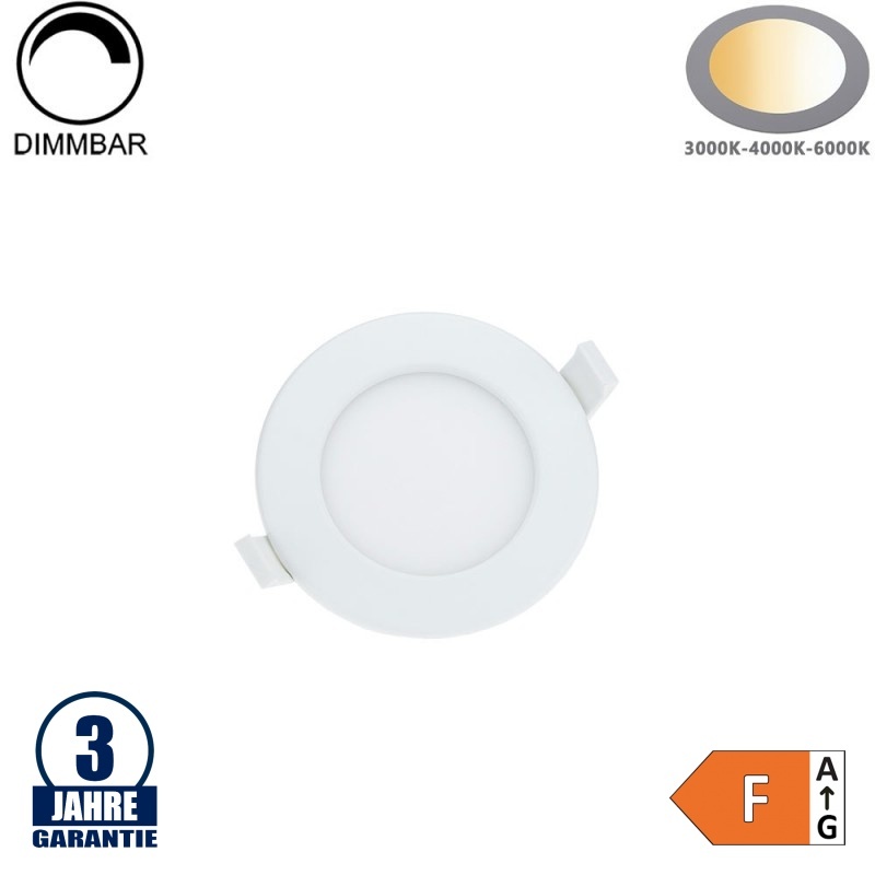 9W LED Einbauleuchte Slim Rund CCT Farbwechsel Dimmbar IP44