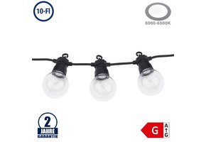 Lichterkette Schwarz inkl. Birnen Kaltweiß 10Stk. 8 Meter IP65