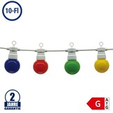 LED Party-Lichterkette Bunt 10-flammig Weiß 8 Meter IP65