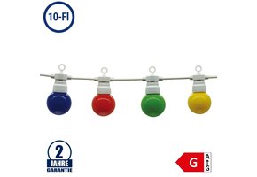 LED Party-Lichterkette Bunt 10-flammig Weiß 8 Meter IP65