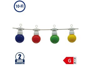 LED Party-Lichterkette Bunt 10-flammig Weiß 8 Meter IP65
