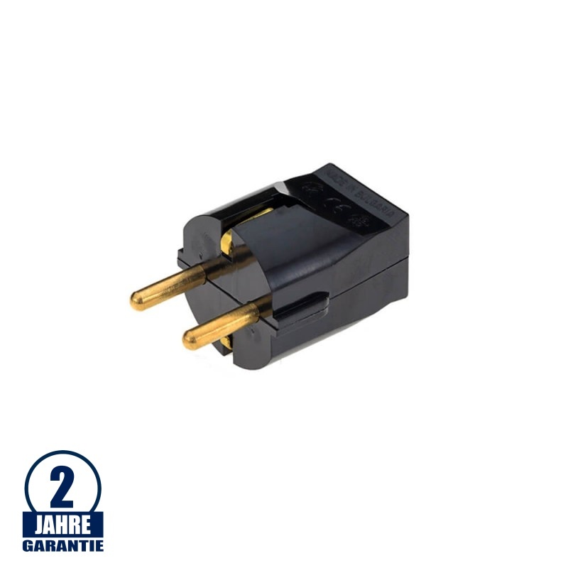 Schutzkontakt Stecker schwarz 16A