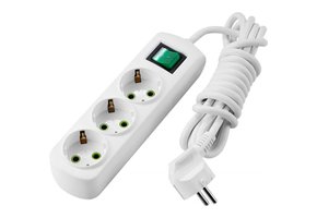 Steckdosenleiste mit Schalter 3-fach 2m Kabel 250V/16A