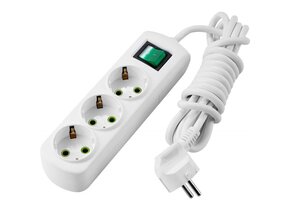 Steckdosenleiste mit Schalter 3-fach 2m Kabel 250V/16A