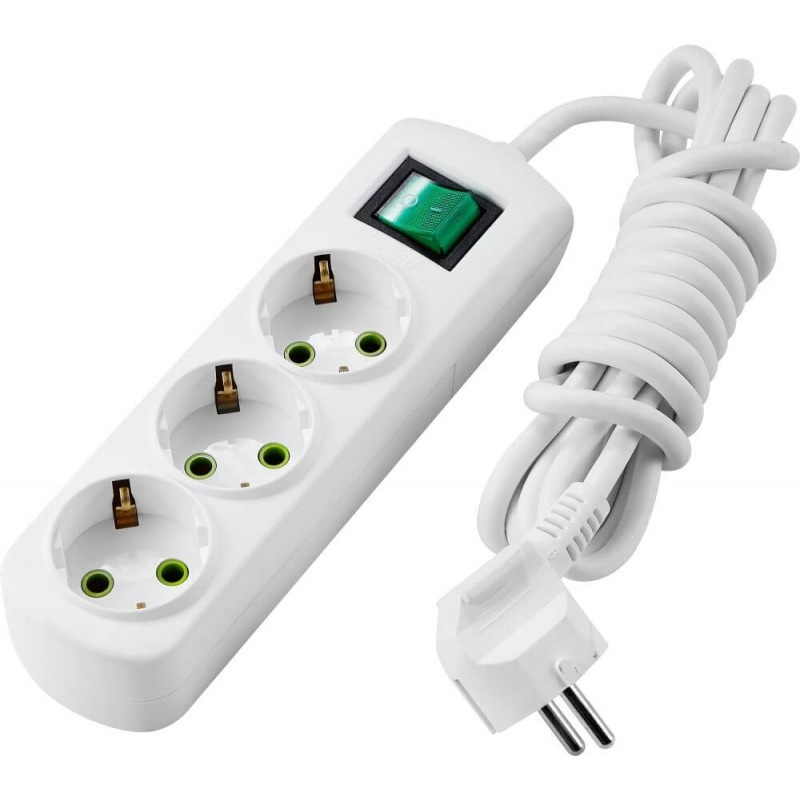 Steckdosenleiste mit Schalter 3-fach 3m Kabel 250V/16A