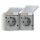 Siemens Delta AP Schuko-Steckdose 2-fach waagrecht 10/16A 250V IP44