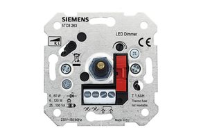 Siemens NV-Dimmer für R, L 6-120W magnetisch Trafos und LED-Lampen mit Druck-aus/Wechselschalter UP 230V 50-60Hz