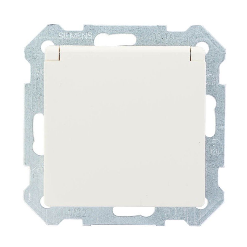 Siemens Schuko-Steckdose Klappdeckel titanweiß DELTA i-System 10/16A 250V