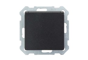 Siemens Schuko-Steckdose Klappdeckel carbonmetallic DELTA i-System 10/16A 250V