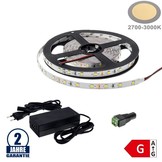 60SMD/m 4,8W/m 12V LED Streifen 2835 Warmweiß 5m SET