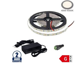 120SMD/m 9,6W/m 12V LED Streifen 2835 Neutralweiß 5m SET